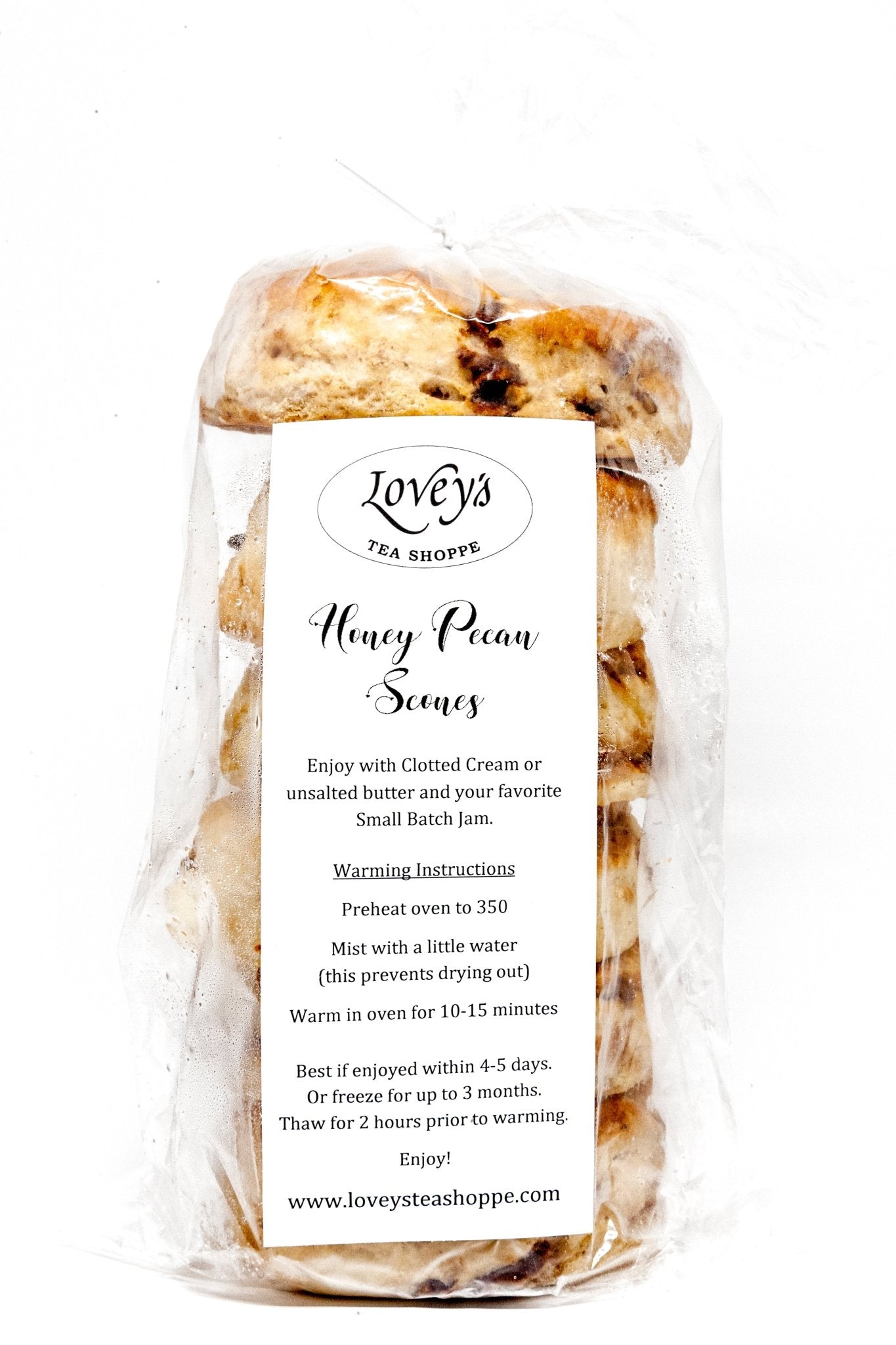 Lovey's Tea Shoppe Honey Pecan Scones - 6 Pack - Small Batch Jam Co