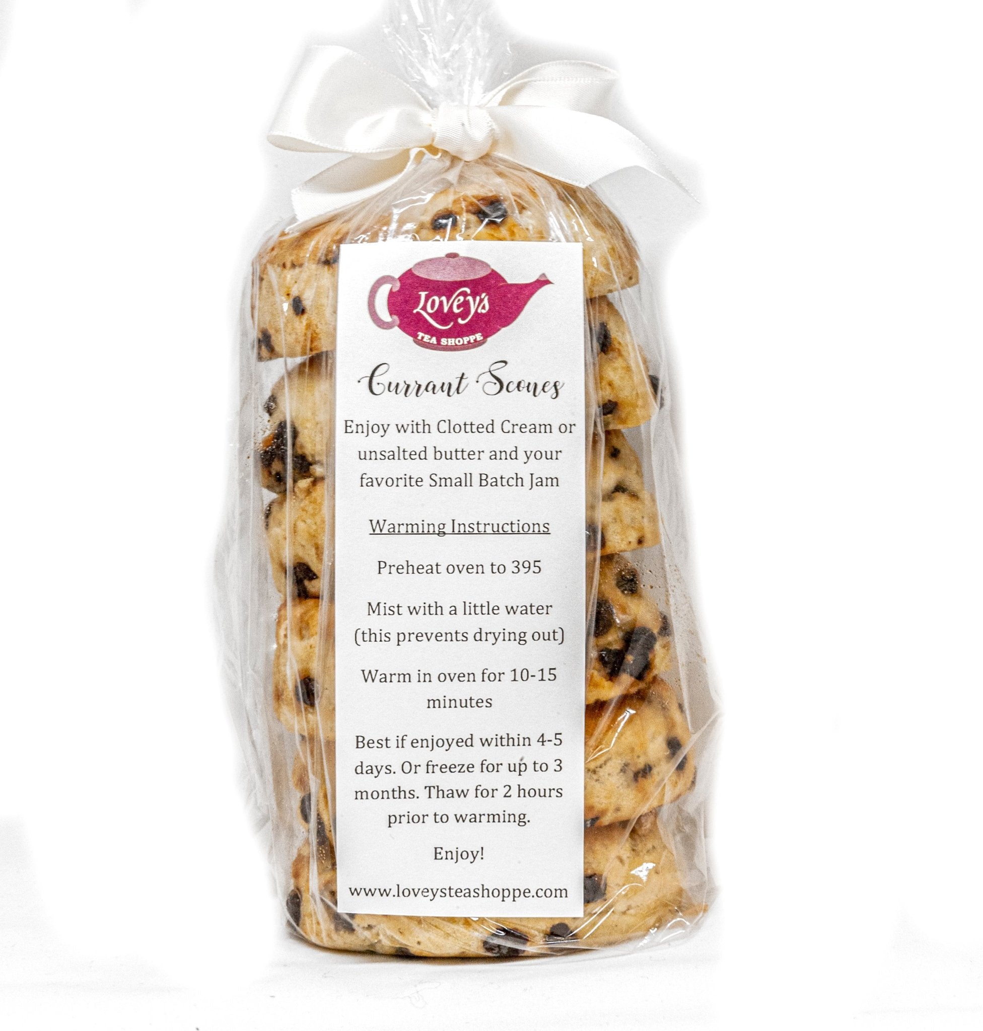 Lovey's Tea Shoppe Traditional Black Currant Scones - 6 Pack - Small Batch Jam Co